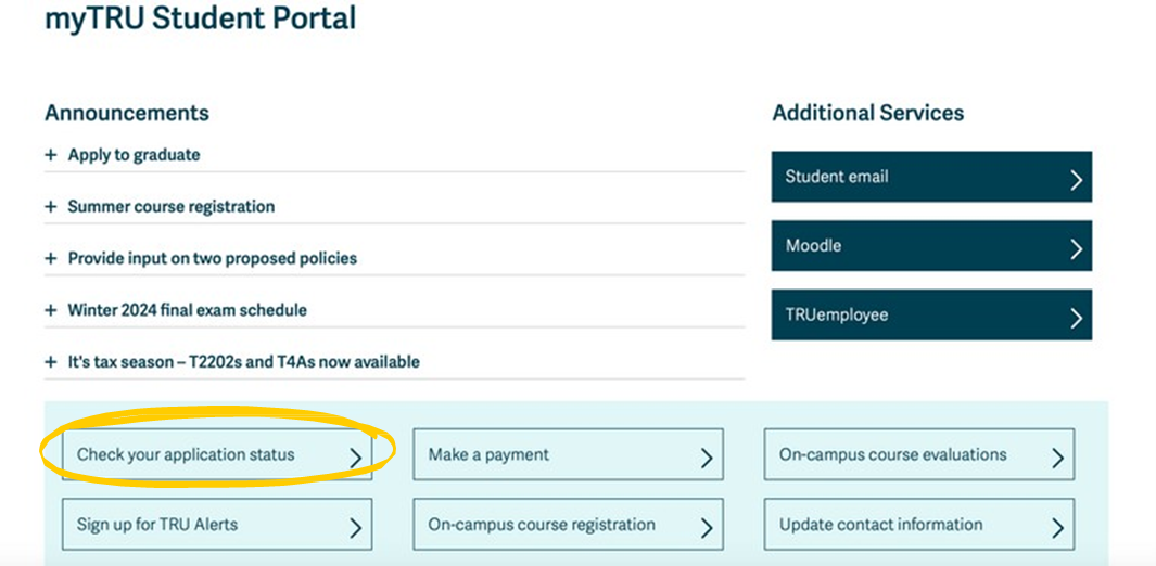 Check your application status